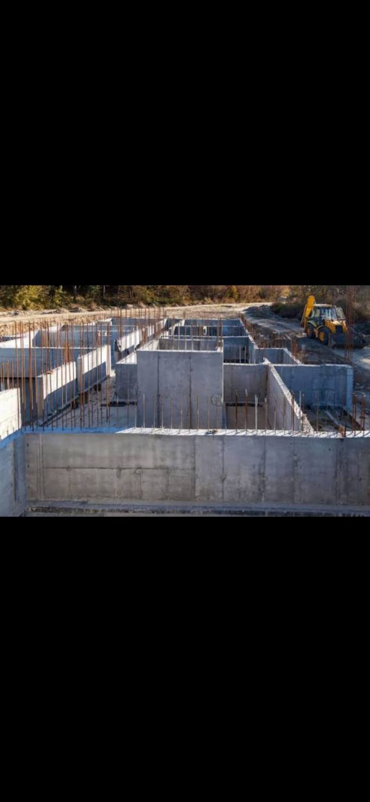 Fondation béton pour la construction d'une villa